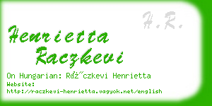 henrietta raczkevi business card